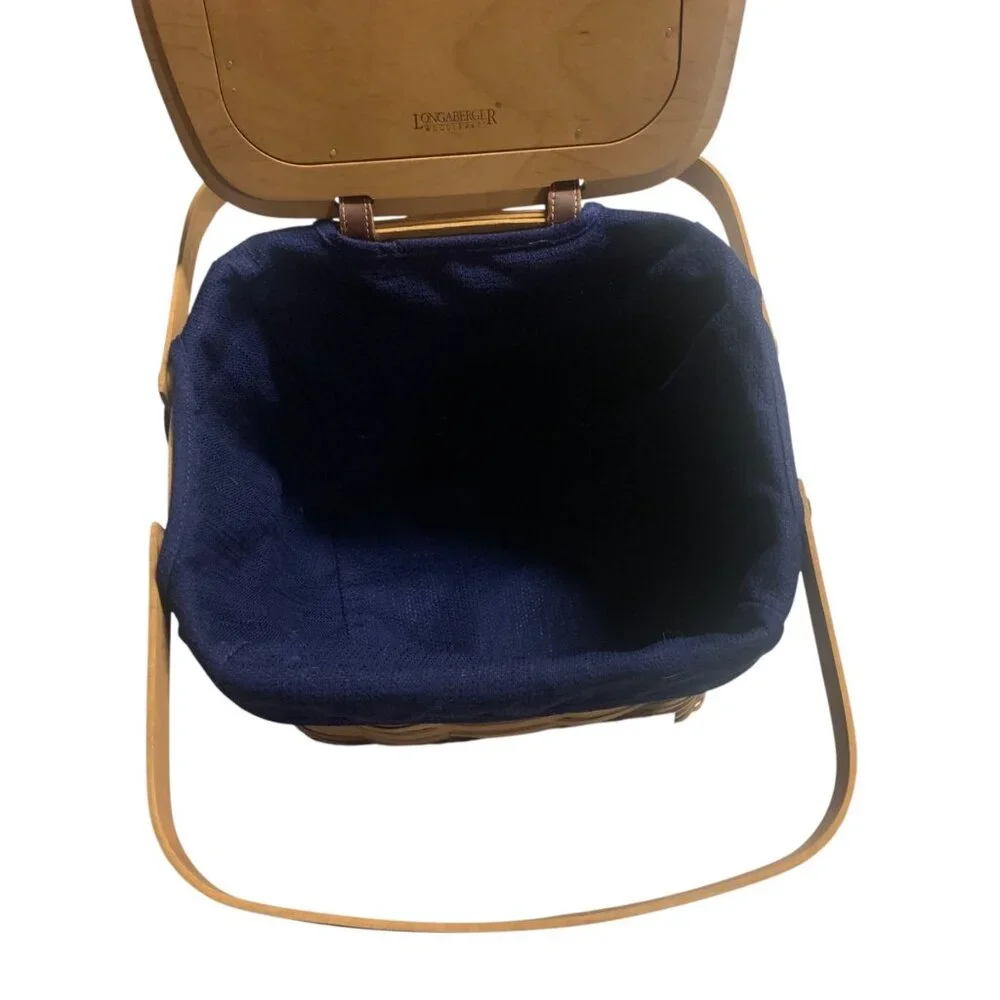 Longaberger‎ 2002 Weekender Basket Blue Fabric Liner, Protector & Insert